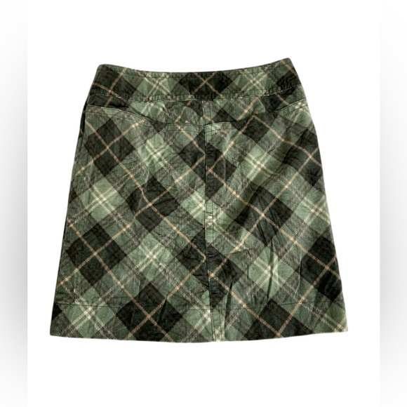 Ann Taylor Vintage Y2K Plaid Mini Skirt Buckle Pocket Army Green - Picture 2 of 9